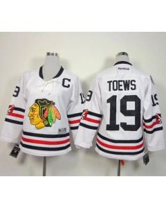 Blackhawks #19 Jonathan Toews White 2015 Winter Classic Women's Stitched NHL Jersey