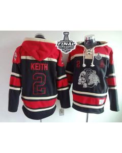 Blackhawks #2 Duncan Keith Black Sawyer Hooded Sweatshirt 2015 Stanley Cup Stitched NHL Jersey