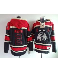 Blackhawks #2 Duncan Keith Black Sawyer Hooded Sweatshirt Stitched NHL Jersey