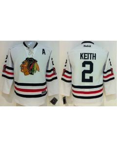 Blackhawks #2 Duncan Keith White 2015 Winter Classic Stitched Youth NHL Jersey