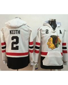 Blackhawks #2 Duncan Keith White Name & Number Pullover NHL Hoodie