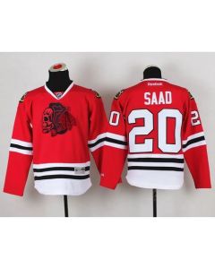 Blackhawks #20 Brandon Saad Red(Red Skull) Stitched Youth NHL Jersey