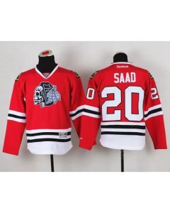 Blackhawks #20 Brandon Saad Red(White Skull) Stitched Youth NHL Jersey