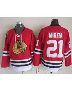 Blackhawks #21 Stan Mikita Stitched Red CCM Throwback NHL Jersey
