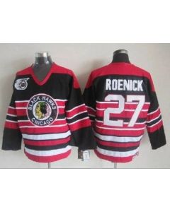 Blackhawks #27 Jeremy Roenick Red/Black 75TH CCM Stitched NHL Jersey