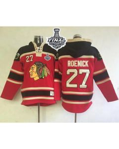 Blackhawks #27 Jeremy Roenick Red Sawyer Hooded Sweatshirt 2015 Stanley Cup Stitched NHL Jersey