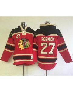 Blackhawks #27 Jeremy Roenick Red Sawyer Hooded Sweatshirt Stitched NHL Jersey