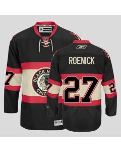 Blackhawks #27 Jeremy Roenick Stitched Black New Third NHL Jersey