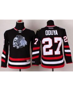 Blackhawks #27 Johnny Oduya Black(White Skull) 2014 Stadium Series Stitched Youth NHL Jersey