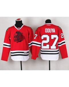 Blackhawks #27 Johnny Oduya Red(Red Skull) Stitched Youth NHL Jersey
