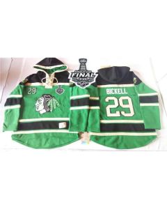 Blackhawks #29 Bryan Bickell Green St. Patrick's Day McNary Lace Hoodie 2015 Stanley Cup Stitched NHL Jersey