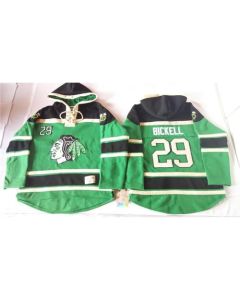 Blackhawks #29 Bryan Bickell Green St. Patrick's Day McNary Lace Hoodie Stitched NHL Jersey