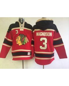 Blackhawks #3 Keith Magnuson Red Sawyer Hooded Sweatshirt Stitched NHL Jersey
