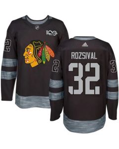 Blackhawks #32 Michal Rozsival Black 1917-2017 100th Anniversary Stitched NHL Jersey