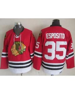 Blackhawks #35 Tony Esposito Red CCM Throwback Stitched NHL Jersey
