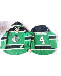 Blackhawks #4 Niklas Hjalmarsson Green St. Patrick's Day McNary Lace Hoodie Stitched NHL Jersey