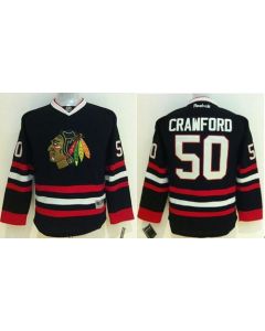 Blackhawks #50 Corey Crawford Black Stitched Youth NHL Jersey