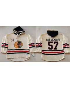 Blackhawks #57 Trevor Van Riemsdyk Cream Heavyweight Pullover Hoodie Stitched NHL Jersey