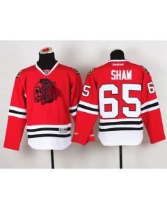 Blackhawks #65 Andrew Shaw Red(Red Skull) Stitched Youth NHL Jersey
