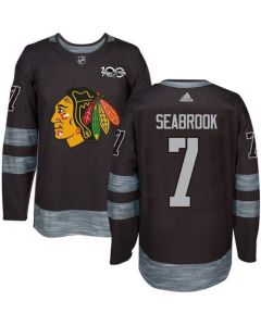 Blackhawks #7 Brent Seabrook Black 1917-2017 100th Anniversary Stitched NHL Jersey