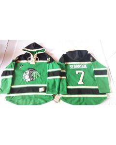 Blackhawks #7 Brent Seabrook Green St. Patrick's Day McNary Lace Hoodie Stitched NHL Jersey