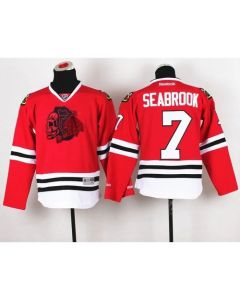 Blackhawks #7 Brent Seabrook Red(Red Skull) Stitched Youth NHL Jersey