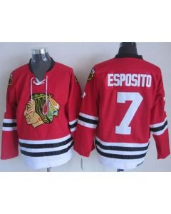 Blackhawks #7 Tony Esposito Red CCM Throwback Stitched NHL Jersey