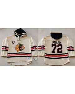 Blackhawks #72 Artemi Panarin Cream Heavyweight Pullover Hoodie Stitched NHL Jersey