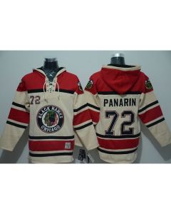 Blackhawks #72 Artemi Panarin Cream Sawyer Hooded Sweatshirt Stitched NHL Jersey
