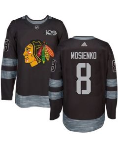 Blackhawks #8 Bill Mosienko Black 1917-2017 100th Anniversary Stitched NHL Jersey