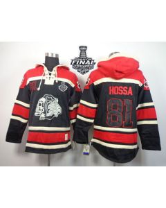 Blackhawks #81 Marian Hossa Black Sawyer Hooded Sweatshirt 2015 Stanley Cup Stitched NHL Jersey