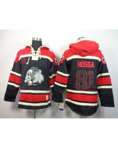 Blackhawks #81 Marian Hossa Black Sawyer Hooded Sweatshirt Stitched NHL Jersey