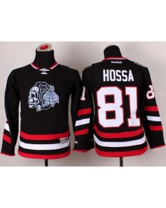Blackhawks #81 Marian Hossa Black(White Skull) 2014 Stadium Series Stitched Youth NHL Jersey