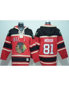 Blackhawks #81 Marian Hossa Red Sawyer Hooded Sweatshirt Stitched NHL Jersey