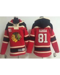 Blackhawks #81 Marian Hossa Red Sawyer Hooded Sweatshirt Stitched Youth NHL Jersey