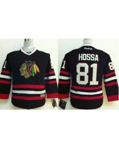 Blackhawks #81 Marian Hossa Stitched Black Youth NHL Jersey