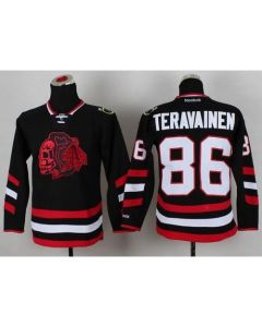 Blackhawks #86 Teuvo Teravainen Black(Red Skull) 2014 Stadium Series Stitched Youth NHL Jersey