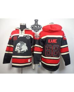Blackhawks #88 Patrick Kane Black Sawyer Hooded Sweatshirt 2015 Stanley Cup Stitched NHL Jersey