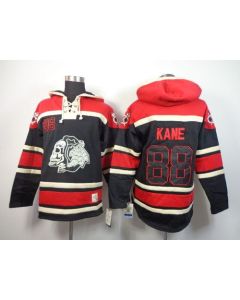 Blackhawks #88 Patrick Kane Black Sawyer Hooded Sweatshirt Stitched NHL Jersey