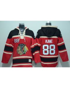 Blackhawks #88 Patrick Kane Red Sawyer Hooded Sweatshirt Stitched NHL Jersey