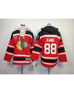 Blackhawks #88 Patrick Kane Red Sawyer Hooded Sweatshirt Stitched Youth NHL Jersey