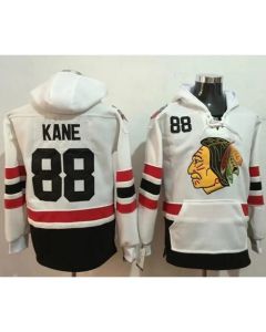 Blackhawks #88 Patrick Kane White Name & Number Pullover NHL Hoodie