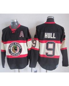 Blackhawks #9 Bobby Hull Black Third CCM Stitched NHL Jersey