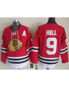 Blackhawks #9 Bobby Hull Red CCM Throwback Stitched NHL Jersey