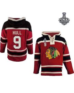 Blackhawks #9 Bobby Hull Red Sawyer Hooded Sweatshirt 2015 Stanley Cup Stitched NHL Jersey