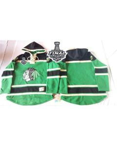 Blackhawks Blank Green St. Patrick's Day McNary Lace Hoodie 2015 Stanley Cup Stitched NHL Jersey