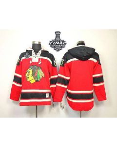 Blackhawks Blank Red Sawyer Hooded Sweatshirt 2015 Stanley Cup Stitched NHL Jersey