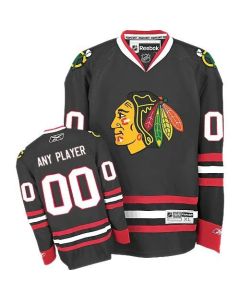 Blackhawks New Third Personalized Authentic Black NHL Jersey (S-3XL)