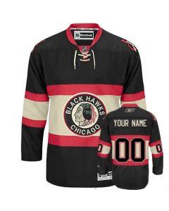 Blackhawks Third Personalized Authentic Black NHL Jersey (S-3XL)