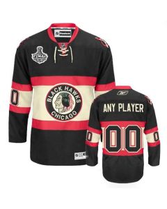 Blackhawks Third Personalized Authentic Black Stanley Cup Finals NHL Jersey (S-3XL)